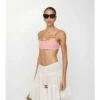 Top de bikini con ribete a cuadros Top de bikini con ribete a cuadros