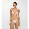 Top de bikini con ribete a cuadros Top de bikini con ribete a cuadros