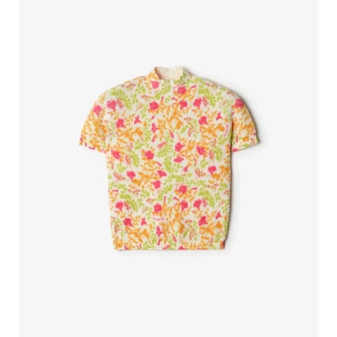 Top floral de mezcla de algodón Top floral de mezcla de algodón