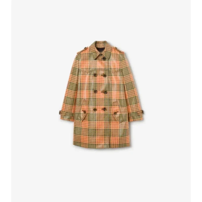 Trench Coat corto Summerside con efecto rafia y revestimiento de cuadros Trench Coat corto Summerside con efecto rafia y revestimiento de cuadros
