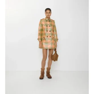 Trench Coat corto Summerside con efecto rafia y revestimiento de cuadros Trench Coat corto Summerside con efecto rafia y revestimiento de cuadros