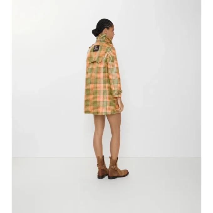 Trench Coat corto Summerside con efecto rafia y revestimiento de cuadros Trench Coat corto Summerside con efecto rafia y revestimiento de cuadros