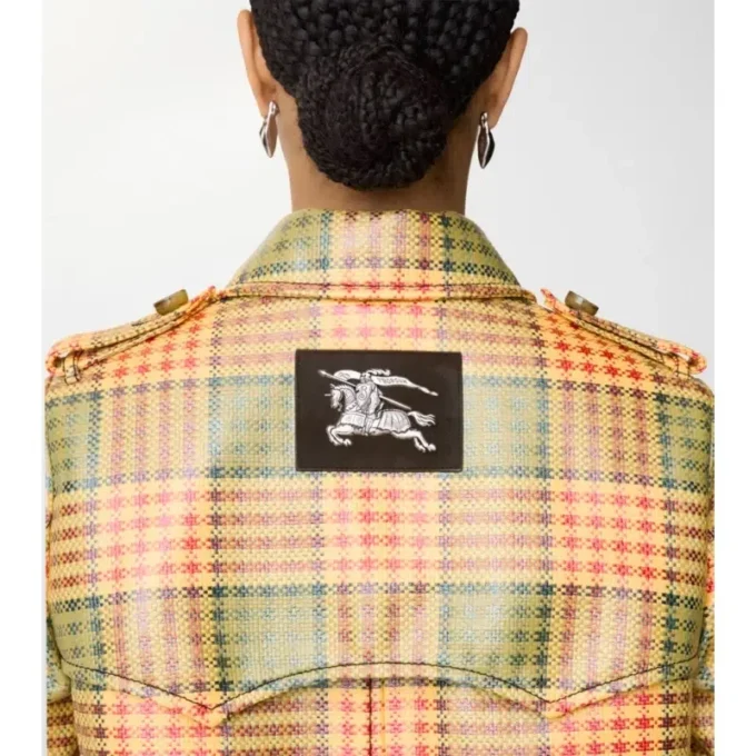 Trench Coat corto Summerside con efecto rafia y revestimiento de cuadros Trench Coat corto Summerside con efecto rafia y revestimiento de cuadros