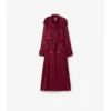 Trench Coat de seda con estampado de cuadros