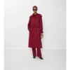 Trench Coat de seda con estampado de cuadros