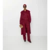 Trench Coat de seda con estampado de cuadros