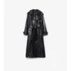 Trench Coat largo de piel repujada