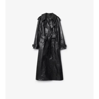 Trench Coat largo de piel repujada Trench Coat largo de piel repujada