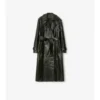 Trench Coat largo de piel repujada