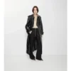 Trench Coat largo de piel repujada