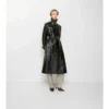 Trench Coat largo de piel repujada