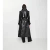 Trench Coat largo de piel repujada