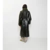 Trench Coat largo de piel repujada