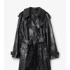 Trench Coat largo de piel repujada