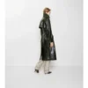 Trench Coat largo de piel repujada