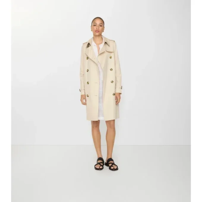 Tropical Gabardine Kensington Trench Coat de gabardina de largo medio