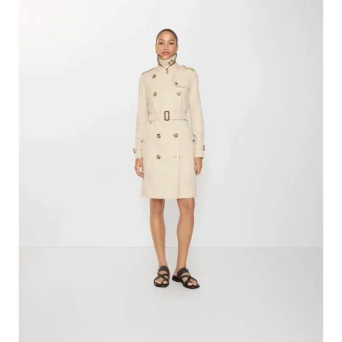 Tropical Gabardine Kensington Trench Coat de gabardina de largo medio