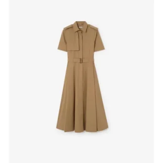 Vestido camisero de popelín de algodón