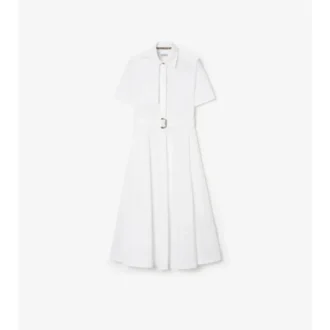 Vestido camisero de popelín de algodón