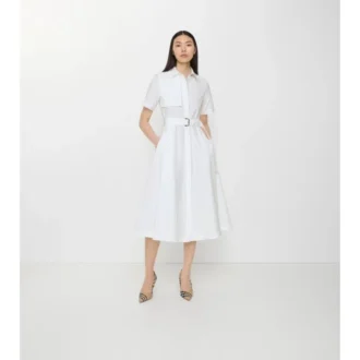 Vestido camisero de popelín de algodón