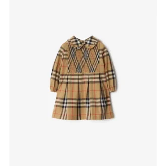 Vestido de algodón con estampado de cuadros