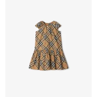 Vestido de algodón con estampado de cuadros