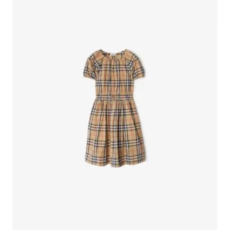 Vestido de algodón con estampado de cuadros