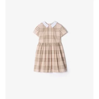 Vestido de algodón con estampado de cuadros