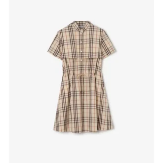 Vestido de algodón con estampado de cuadros