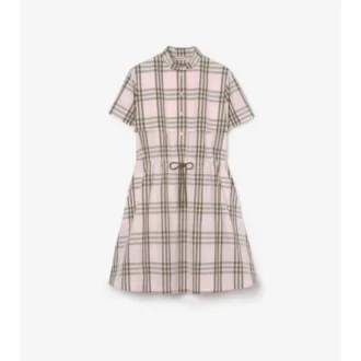 Vestido de algodón con estampado de cuadros