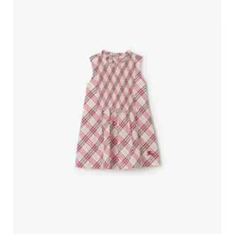 Vestido de algodón con estampado de cuadros