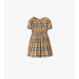 Vestido de algodón con estampado de cuadros