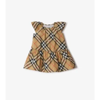 Vestido de algodón con estampado de cuadros