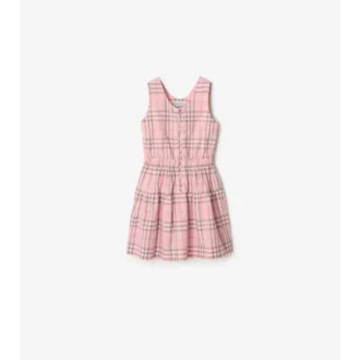 Vestido de algodón con estampado de cuadros