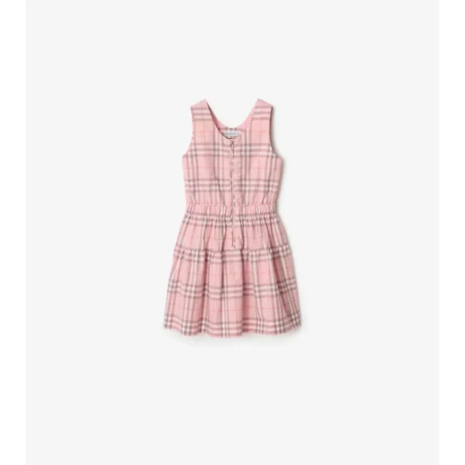 Vestido de algodón con estampado de cuadros Vestido de algodón con estampado de cuadros