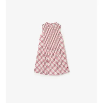 Vestido de algodón con estampado de cuadros
