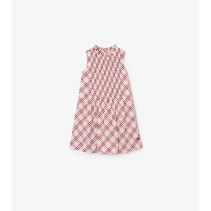 Vestido de algodón con estampado de cuadros Vestido de algodón con estampado de cuadros