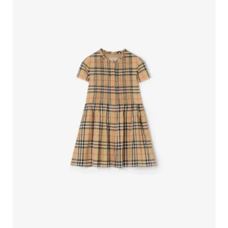Vestido de algodón con estampado de cuadros