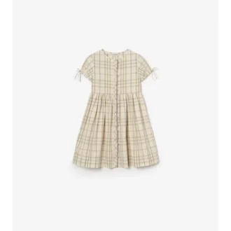 Vestido de algodón con estampado de cuadros