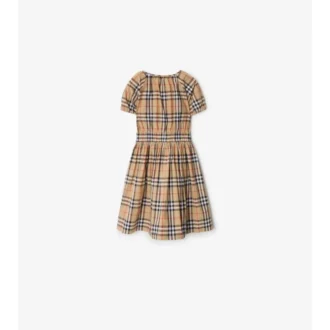 Vestido de algodón con estampado de cuadros