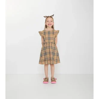 Vestido de algodón con estampado de cuadros