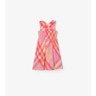 Vestido de algodón con estampado de cuadros