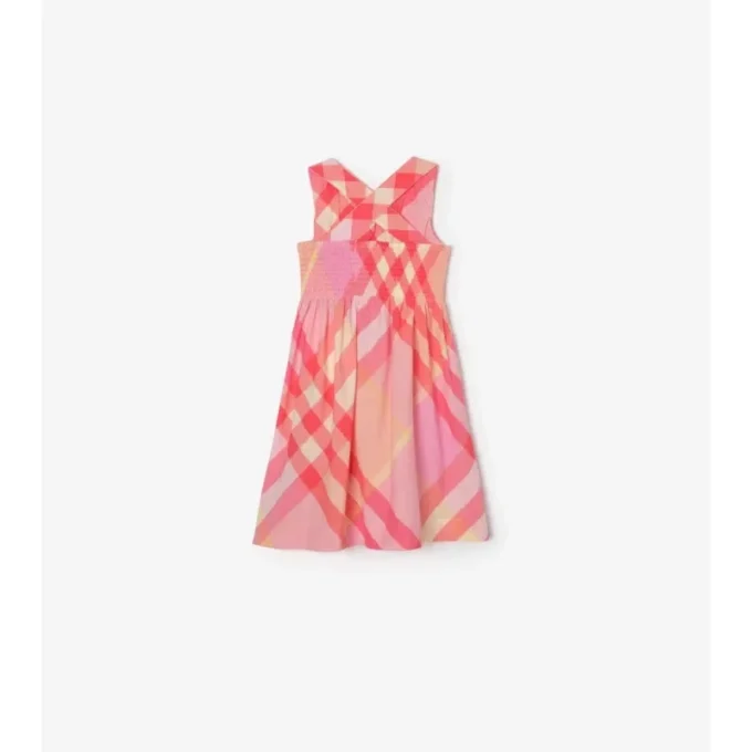 Vestido de algodón con estampado de cuadros Vestido de algodón con estampado de cuadros