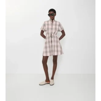 Vestido de algodón con estampado de cuadros