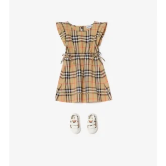 Vestido de algodón con estampado de cuadros