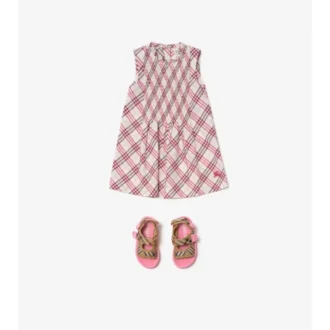 Vestido de algodón con estampado de cuadros