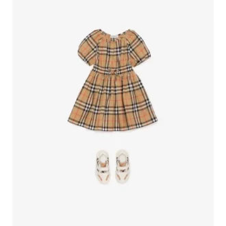 Vestido de algodón con estampado de cuadros