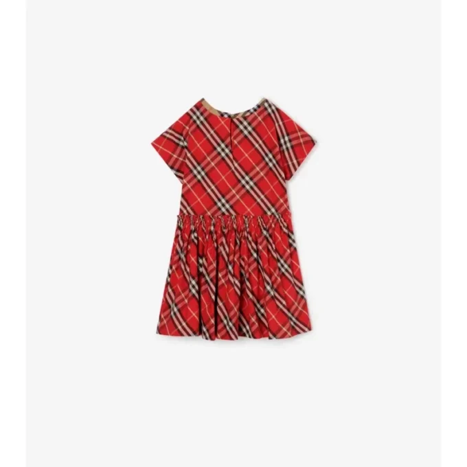 Vestido de algodón con estampado de cuadros Vestido de algodón con estampado de cuadros
