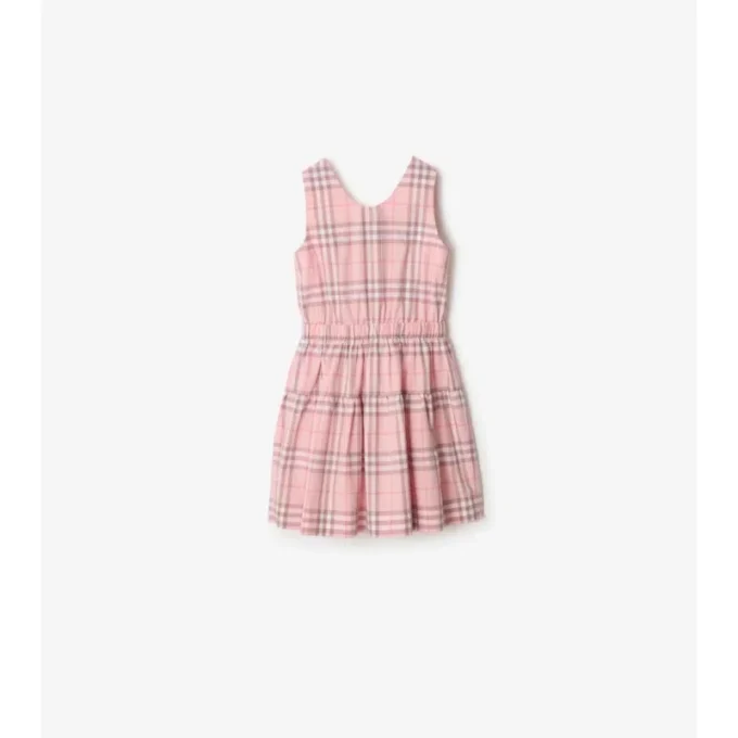 Vestido de algodón con estampado de cuadros Vestido de algodón con estampado de cuadros