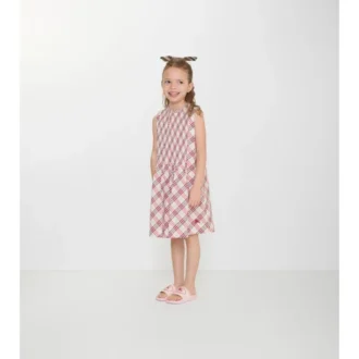 Vestido de algodón con estampado de cuadros